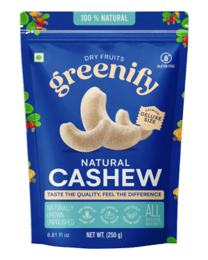Greenify W320 cashew kernels, 250 g zip pouch