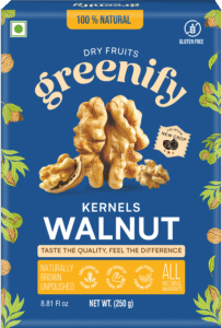 Greenify vacuum-packed walnut kernels 250 g box